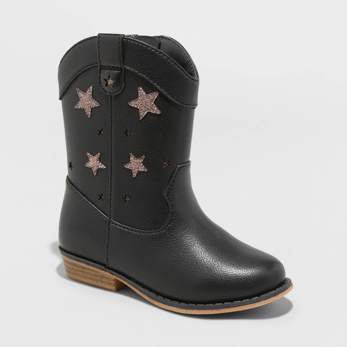 Toddler Girls' Simone Western Boots - Cat & Jack™ Black | Target