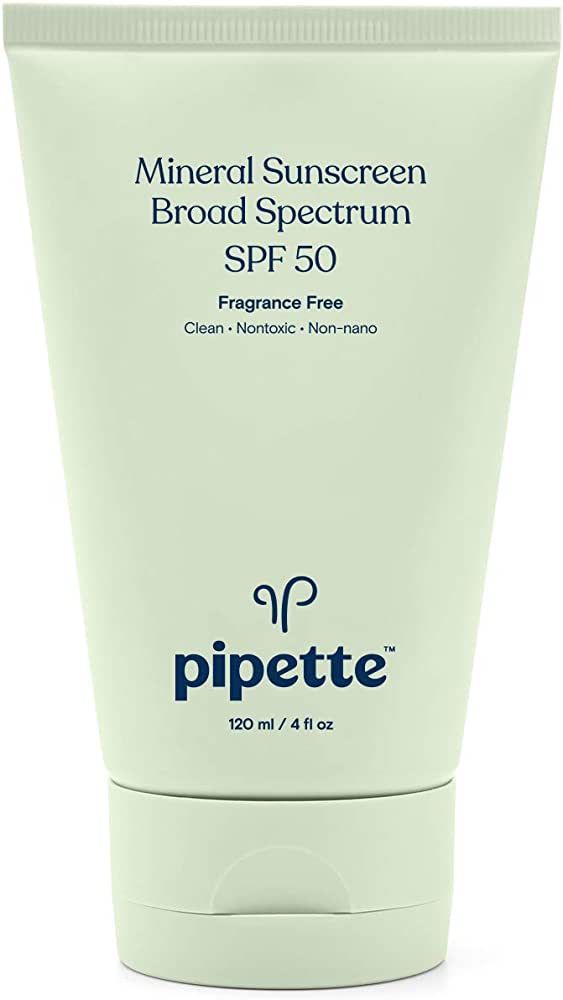 Pipette Mineral Sunscreen - SPF 50 Broad Spectrum Baby Sunblock with Non-Nano Zinc, UVB/UVA Non-T... | Amazon (US)