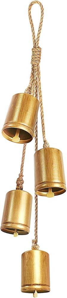 Christmas Bells for Decoration, Brass Vintage Rustic Bells Set of 4, Hanging Gold Ornaments Shabb... | Amazon (US)