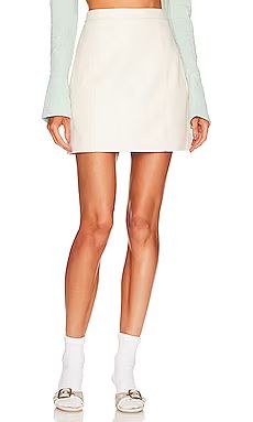 L'Academie The Leather Mini Skirt in Bone from Revolve.com | Revolve Clothing (Global)