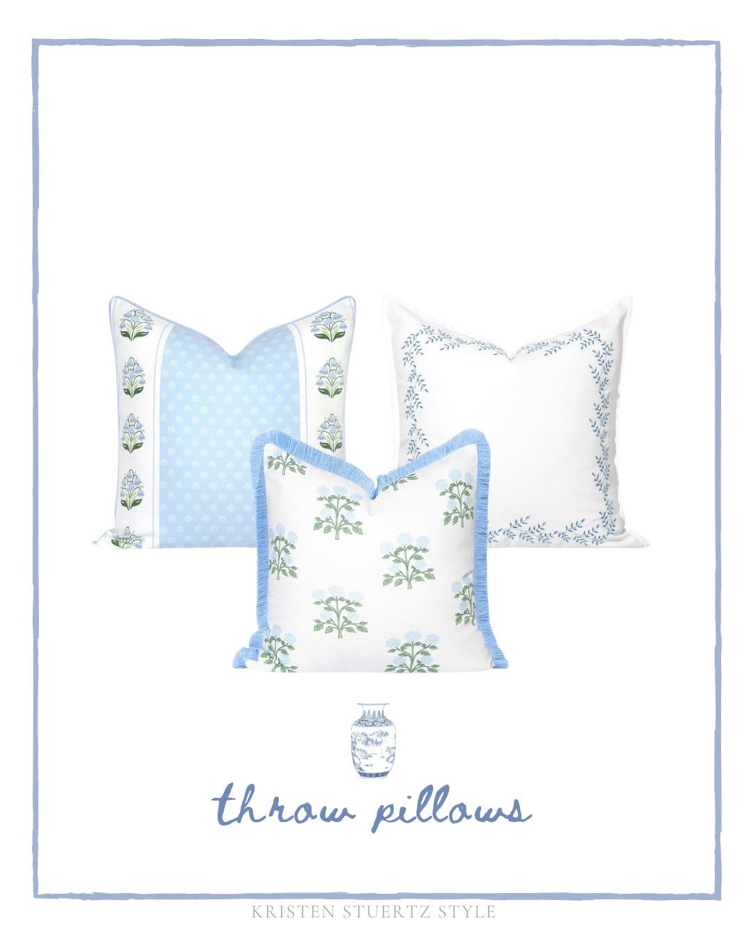 A pretty trio of light blue pillows for your home decor! 

#pillows #throw pillows #home decor #home accessories 

#LTKOver40 #LTKHome