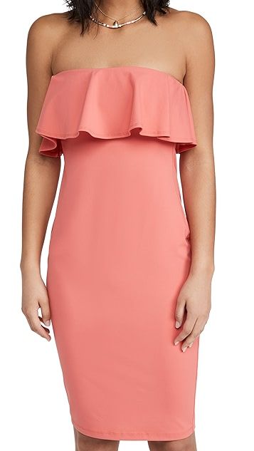 Strapless Ruffle Midi Dress | Shopbop