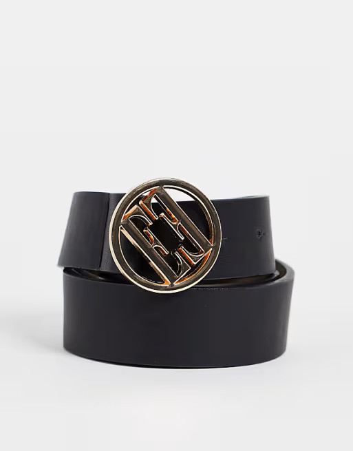 Elle logo buckle belt in black | ASOS (Global)