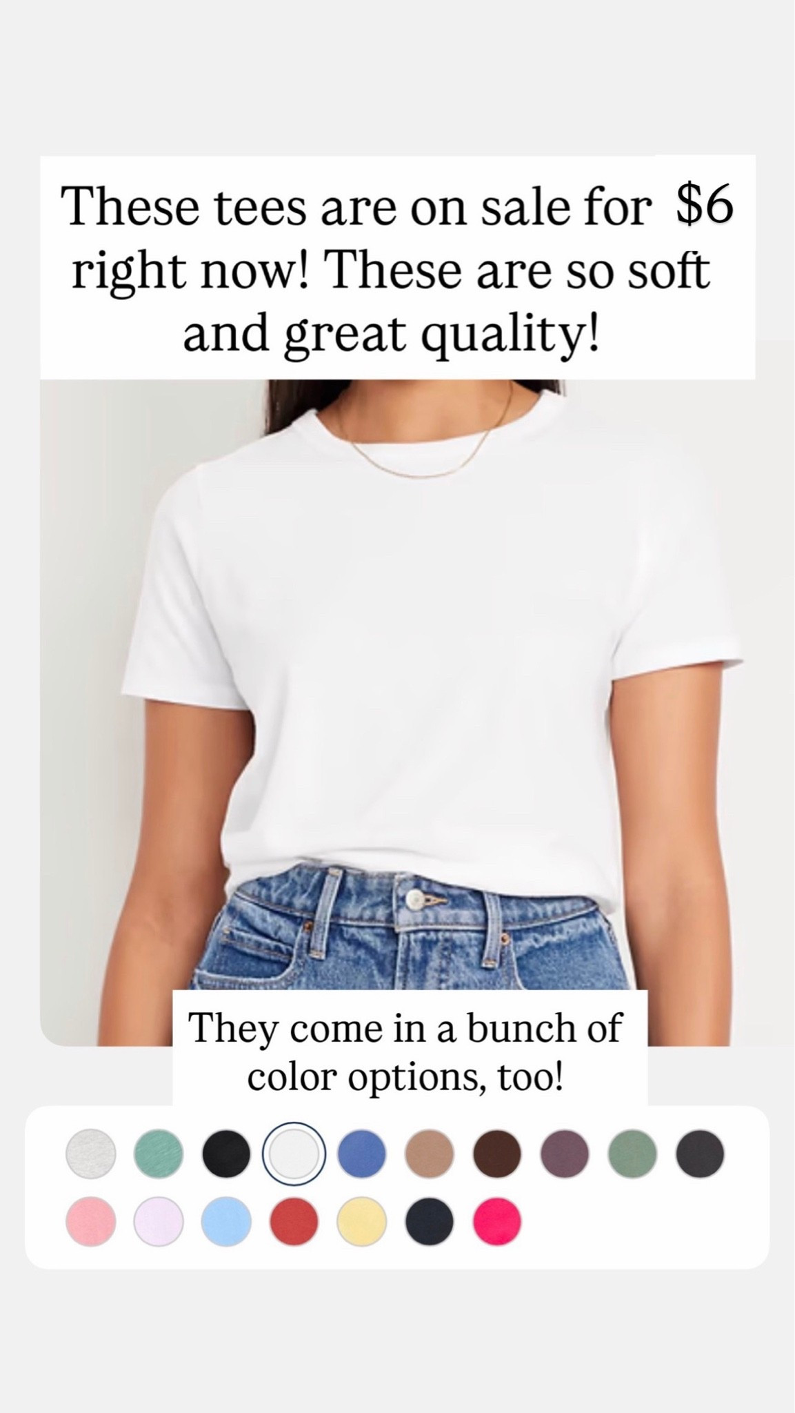Everyday crew tee are $6 from $12

#LTKootd #LTKSaleAlert