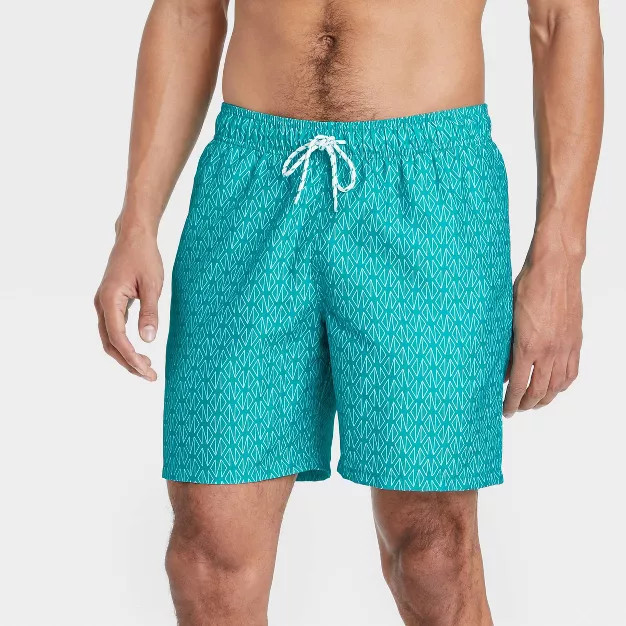 Men's 7" Geometric Print Swim Trunks - Goodfellow & Co™ | Target
