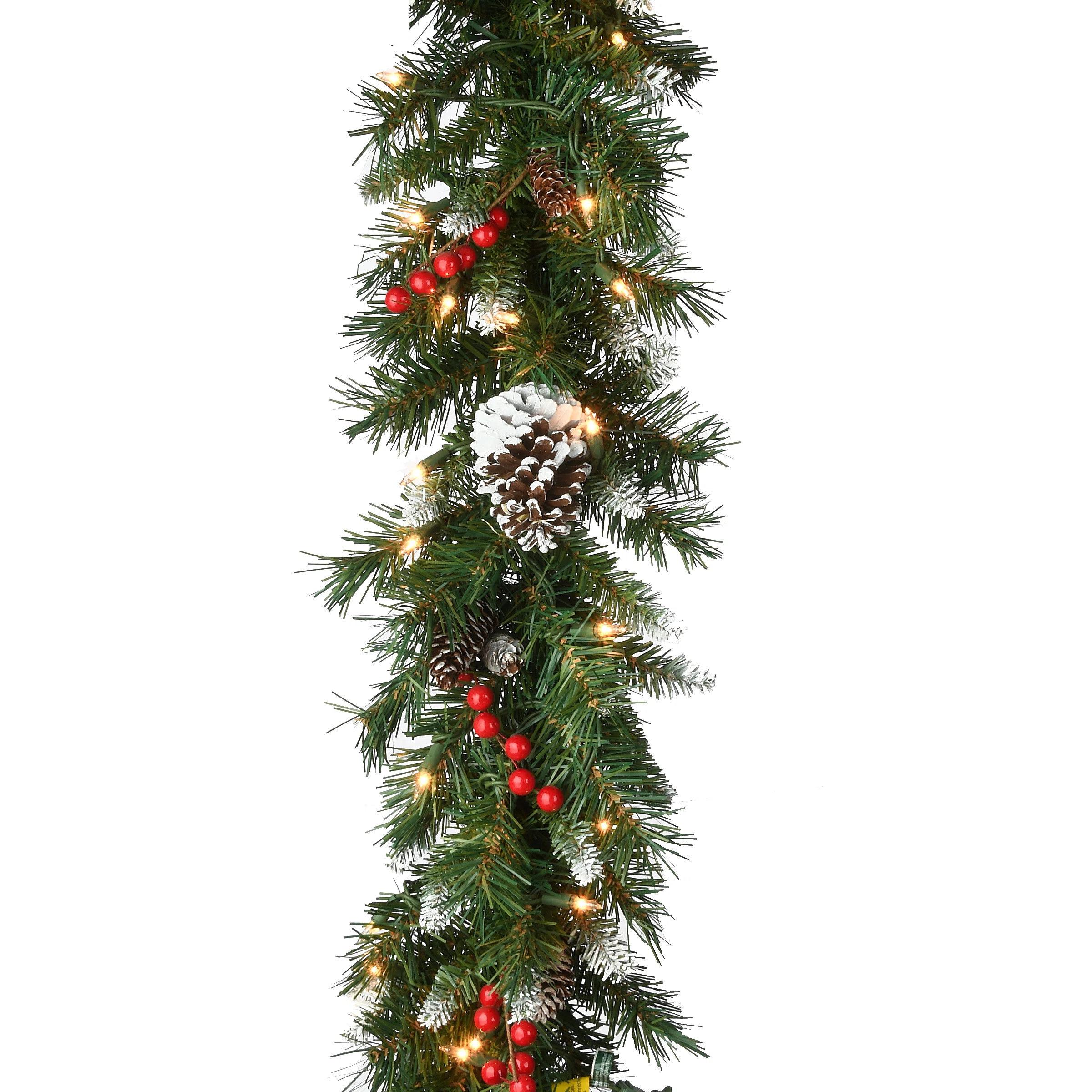 National Tree Company 9ft. Frosted Berry Garland with Clear Lights | Wayfair North America