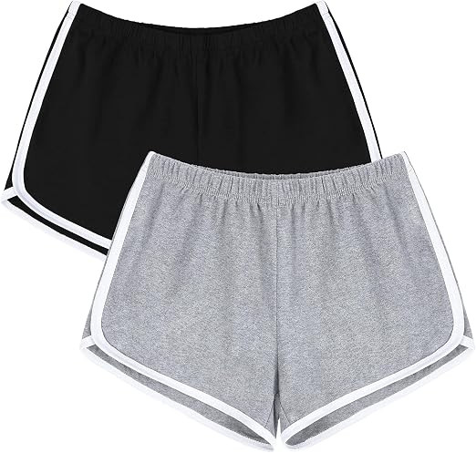 URATOT Women's Cotton Shorts Gym Shorts Yoga Shorts Summer Running Active Shorts Dance Elastic Sh... | Amazon (US)