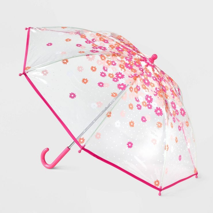 Kids' Floral Printed Stick Umbrella - Cat & Jack™ Clear | Target
