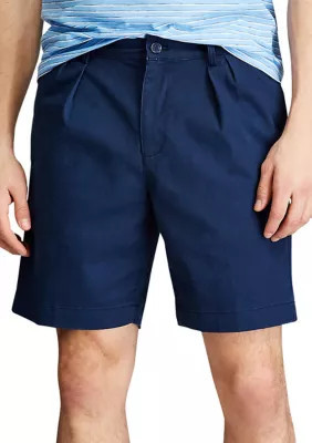 Chaps Men's Coastland Wash Pleated Shorts, Navy Blue, 30 | Belk