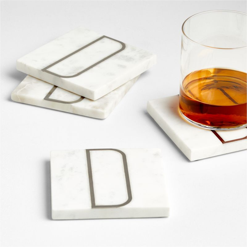 Marble "D" Monogram Coasters, Set of 4 + Reviews | Crate & Barrel | Crate & Barrel