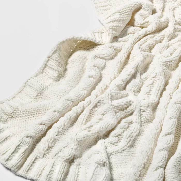 Cable Knit Chenille Throw - Threshold™ | Target