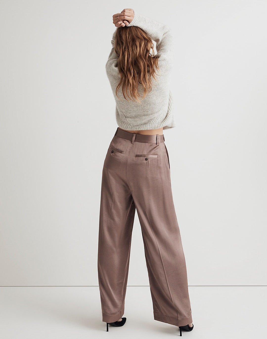 The Harlow Wide-Leg Pant in Satin | Madewell