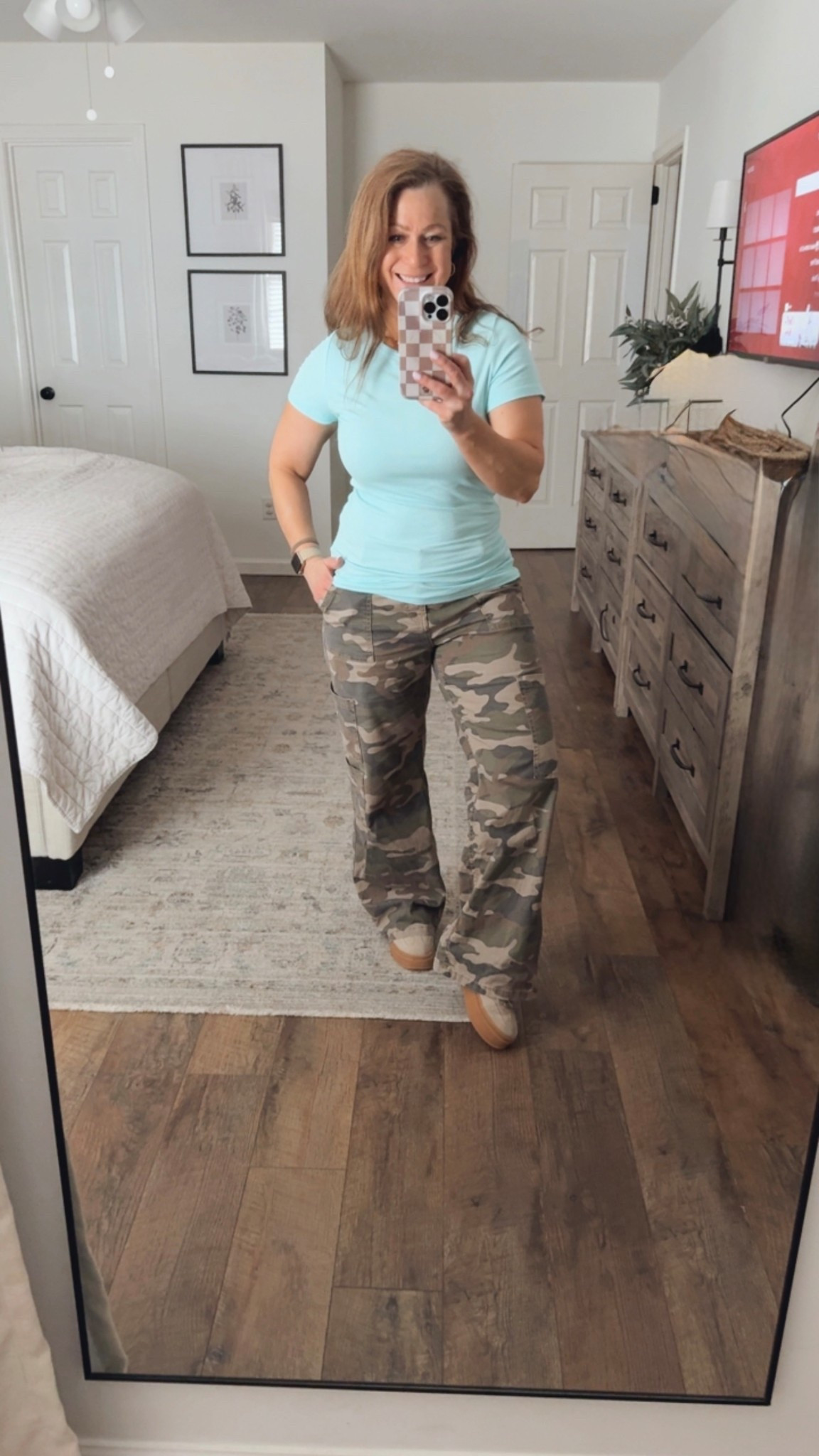 Today’s OOTD
Short sleeve essential top
Wide leg cargo pants (3 lengths)
Tan Platform sneakers 
Layered necklaces 
Hoop earrings 

#LTKSeasonal #LTKPetite #LTKMidsize