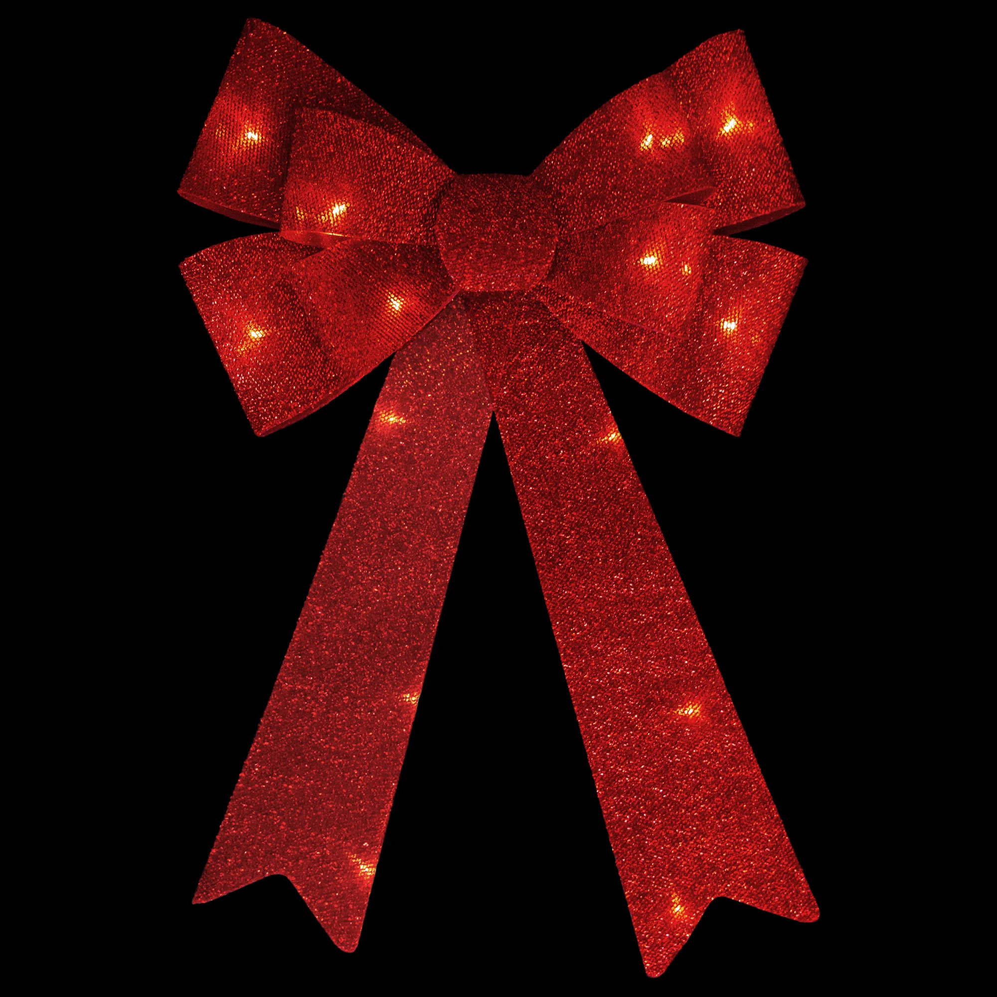 Northlight Seasonal 24" LED Lighted Red Tinsel Bow Christmas Decoration & Reviews | Wayfair | Wayfair North America