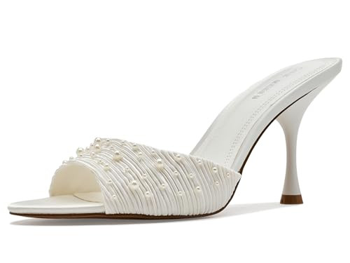 Steve Madden Women's Santi White Pearl 8 Medium | Amazon (US)