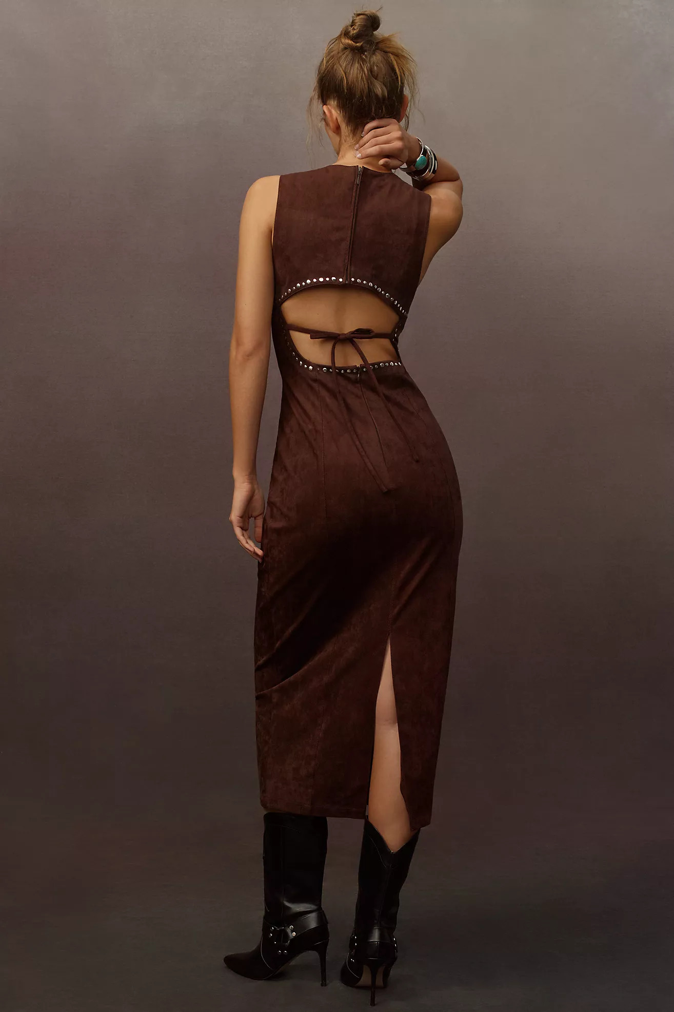 The Wolf Gang Mecca Stud Sleeveless Midi Dress | Anthropologie (US)