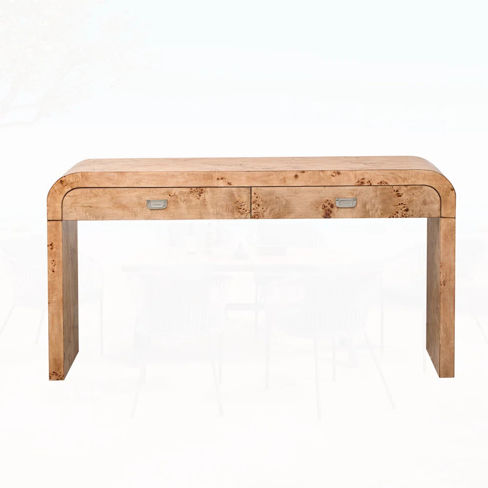 Modern Burl Wood Veneer Entryway Table With Sturdy Construction | Wayfair North America
