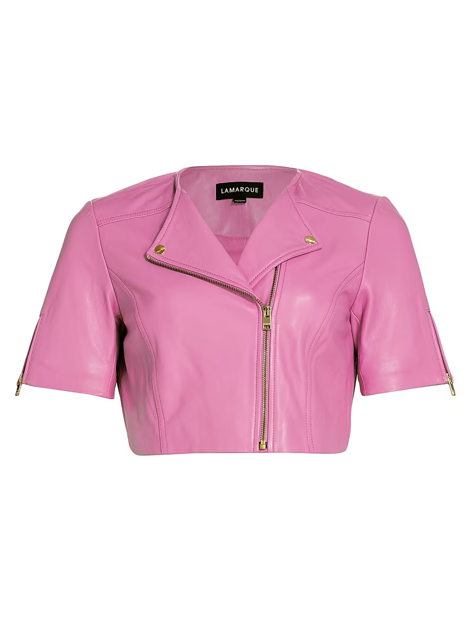 Lamarque Kirsi Cropped Leather Top | Saks Fifth Avenue