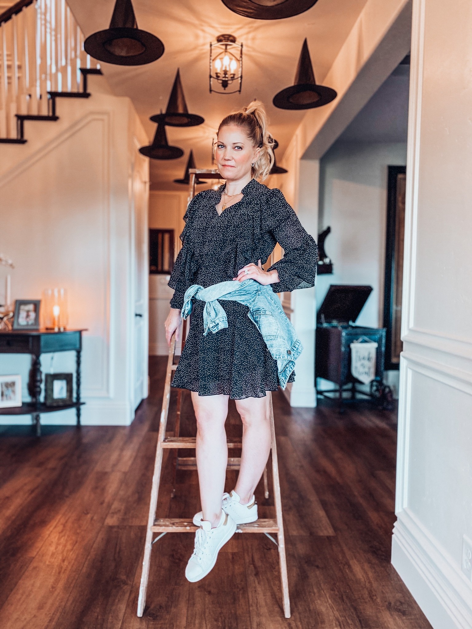 Getting ready for Halloween Decor!  This is from last year but we’ll be hanging these same witches hats again this year. Dress is $33 - fits tts (wearing a small)

#LTKSeasonal #LTKHalloween #LTKhome