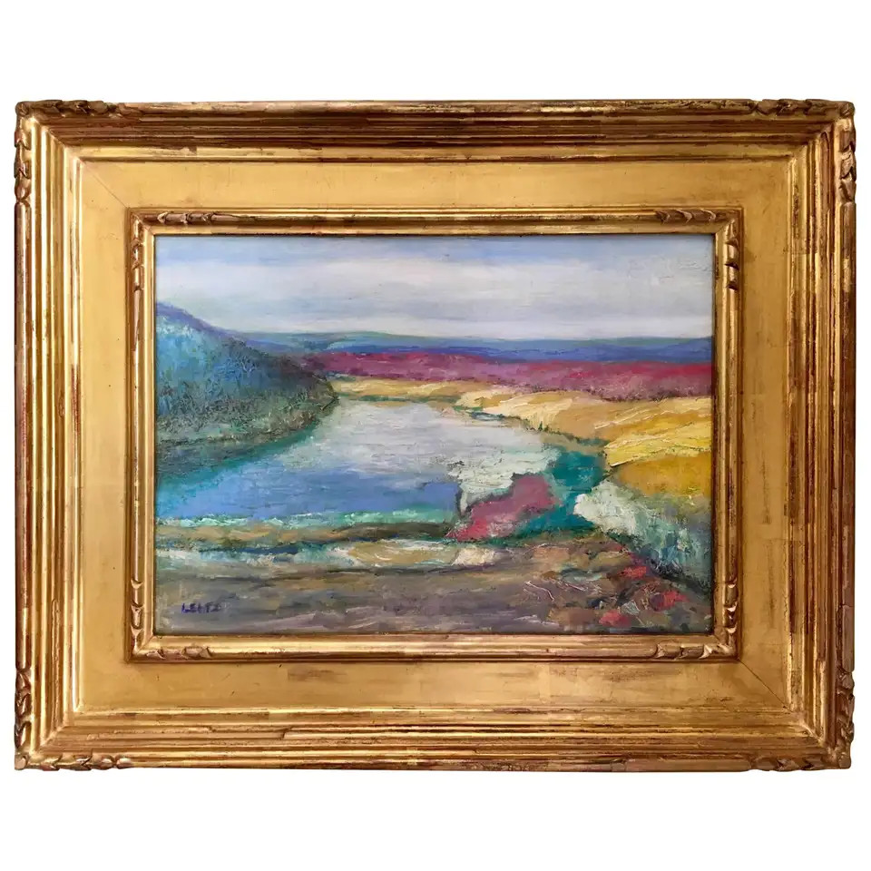 Jeffrey Leitz Original Signed Painting Connecticut Landscape Abtract | 1stDibs