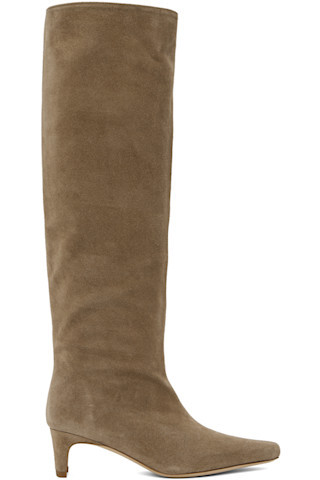 Taupe Wally Suede Tall Boots | SSENSE