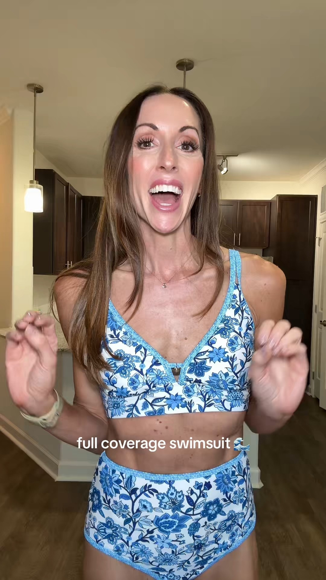 Here is another perfect, full coverage, high waisted swimsuit that is so cute, comfortable, and flattering! 💙🌊 TTS, wearing a S at 5’6”, 115 lbs #swimsuit #swimsuithaul #swimsuitseason #swimwear #affordablefashion 

#LTKSaleAlert #LTKSeasonal #LTKootd