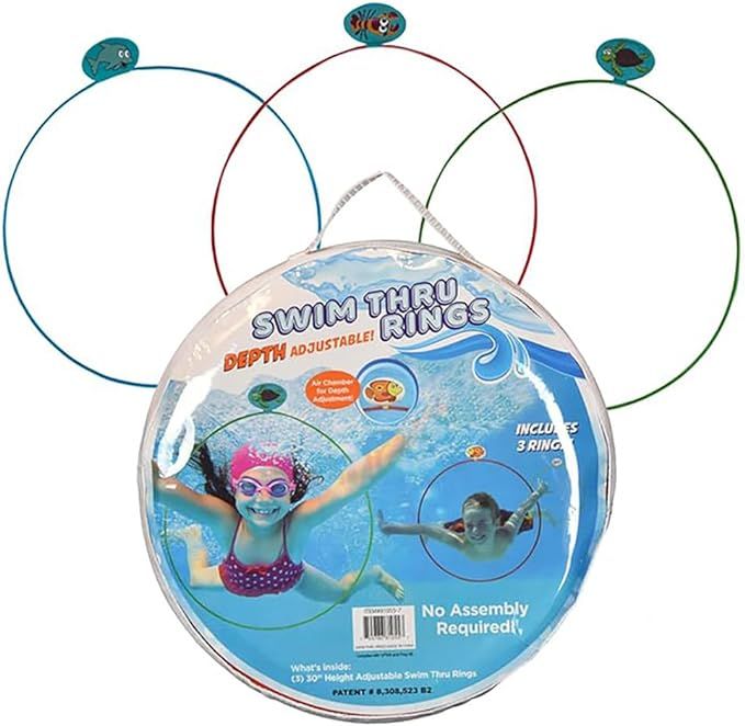 Water Sports Swim Thru Rings, Swimming Pool Toys for Summer Activities and Outdoor Games, Assorte... | Amazon (US)