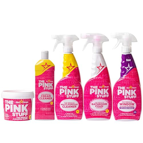 Stardrops - The Pink Stuff - The Miracle Cleaning Paste, Multi-Purpose Spray, Bathroom Foam Spray, Window & Glass Cleaner, and Cream Cleaner Bundle | Amazon (US)