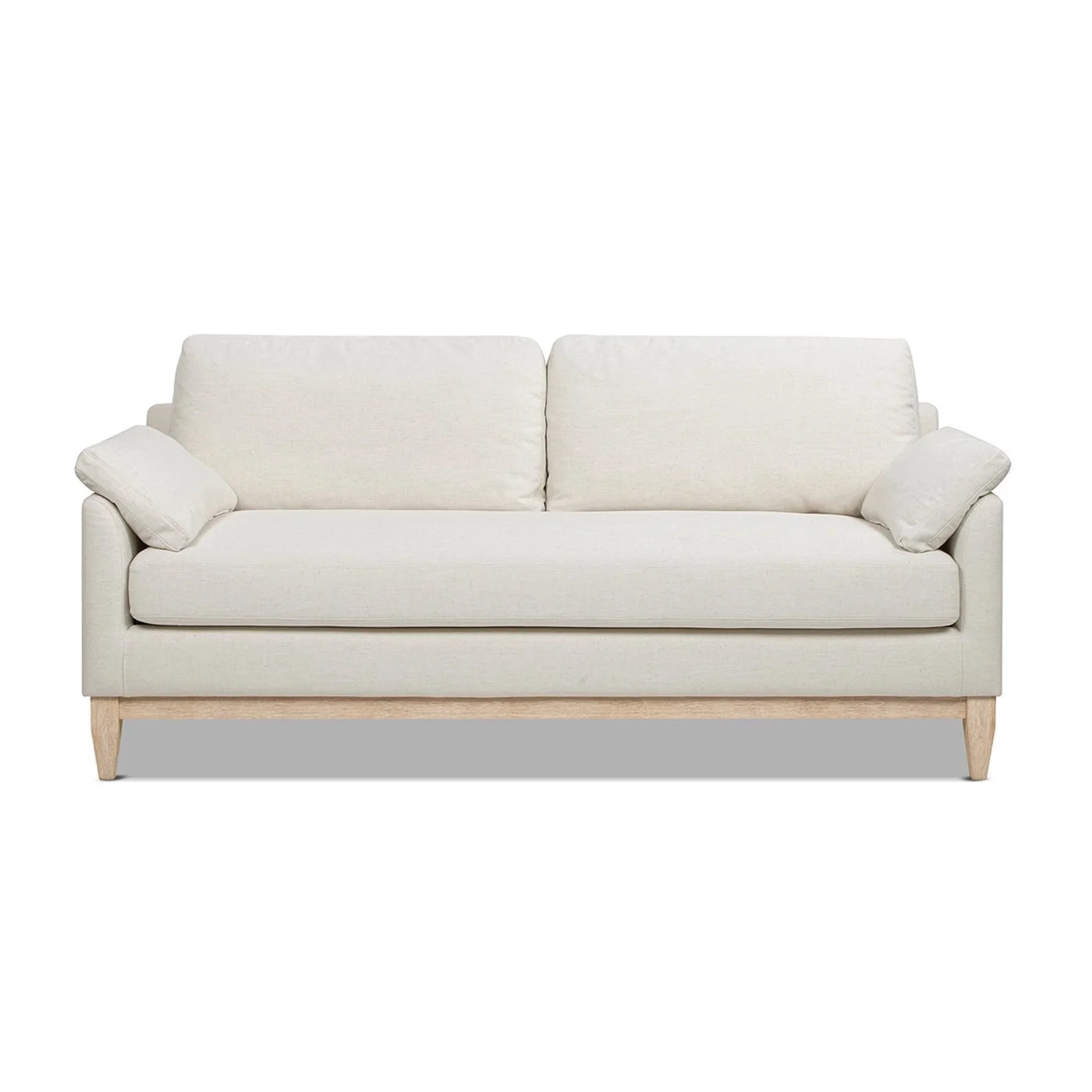 Jennifer Taylor Home Pasadena 75.5" Modern Farmhouse Living Room Sofa Flax White Linen | Walmart (US)