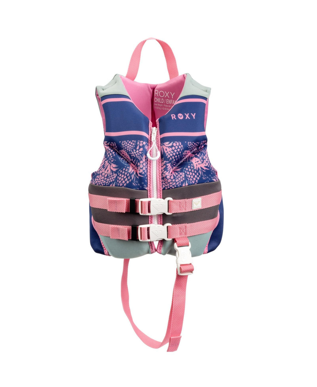Roxy Daily Cga Life vest, Pfd for kids with Quick Release Belts and Adjustable Leg Strap - Navy/pink | Macy's