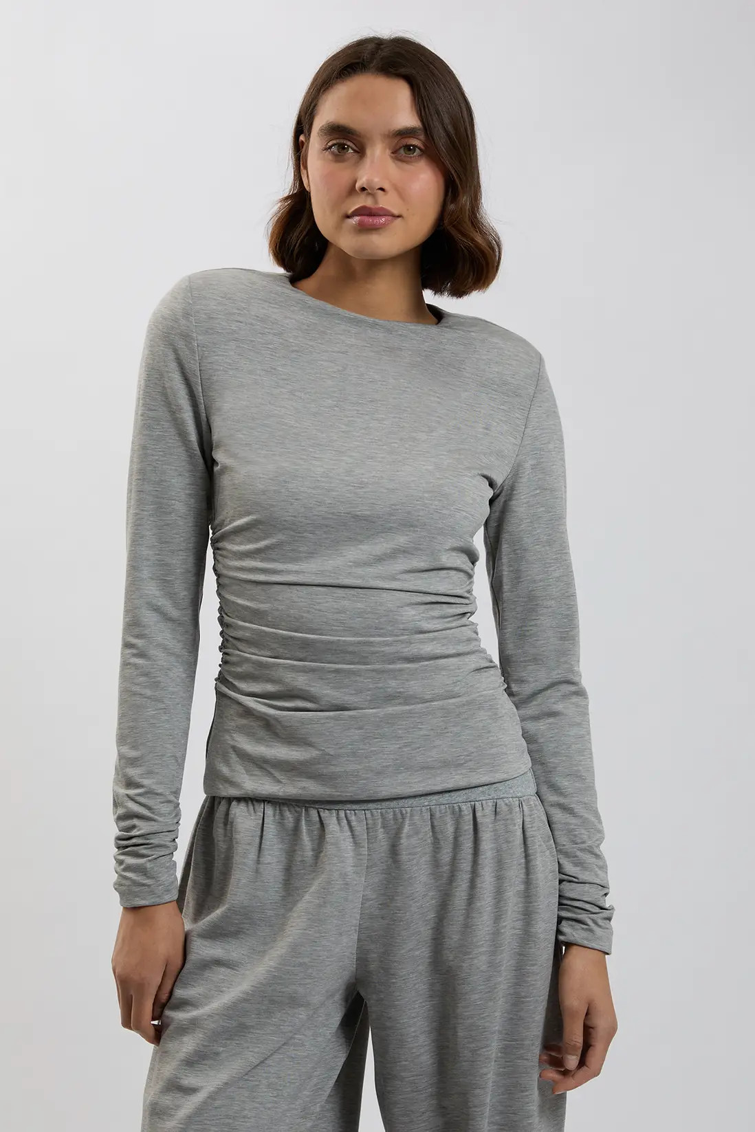 Strong Shoulder Viscose Jersey Top | Karen Millen