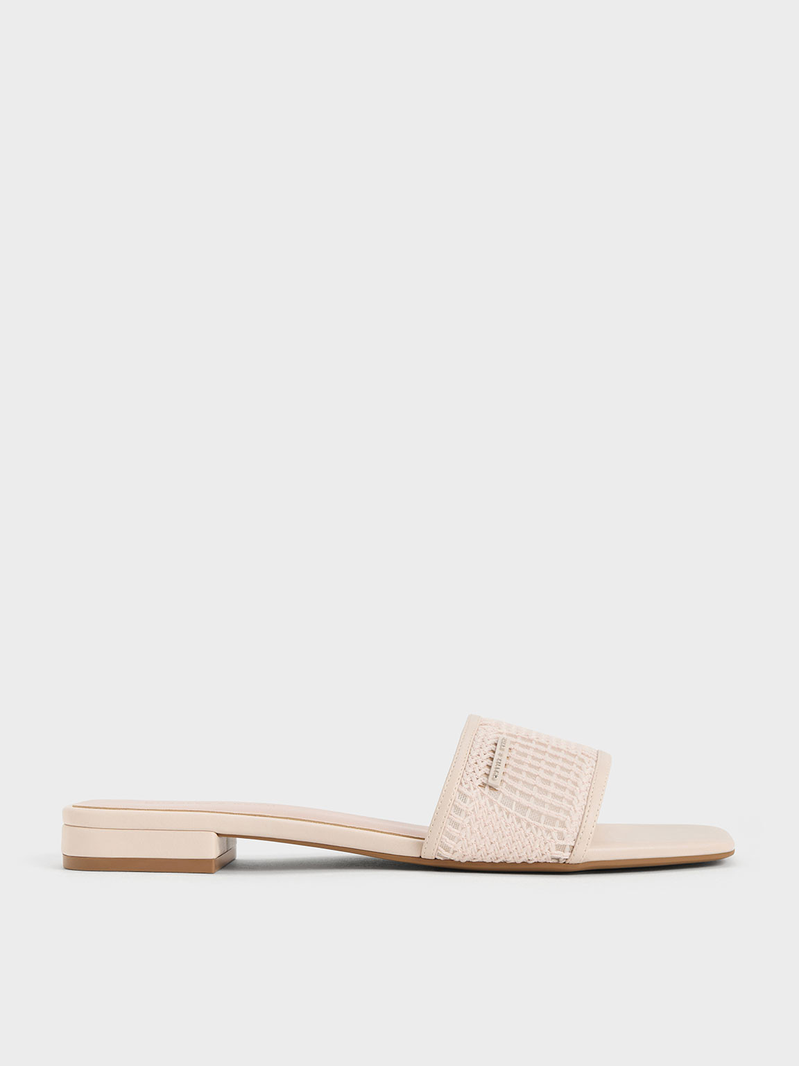 Mesh Knitted Slide Sandals
 - Cream | Charles & Keith UK