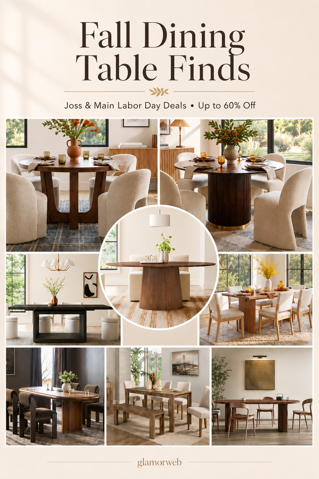These are the kind of dining tables you’ll keep for YEARS 🤎 Timeless, cozy, and so easy to style through every season. Joss & Main has Labor Day savings up to 60% off right now, making it the perfect time for a fall dining room upgrade.

#JossAndMain #LaborDaySale #DiningTableDeals #MustHaveDiningTables #FallDiningRoom #DiningRoomRefresh #DiningRoomDecor #FallHomeDecor #TimelessHome #FurnitureFinds #FurnitureDeals #HostingSeason #ThanksgivingHosting #HomeInspiration #LTKHome #LTKFinds 

 #LTKSeasonal #LTKHome #LTKSaleAlert