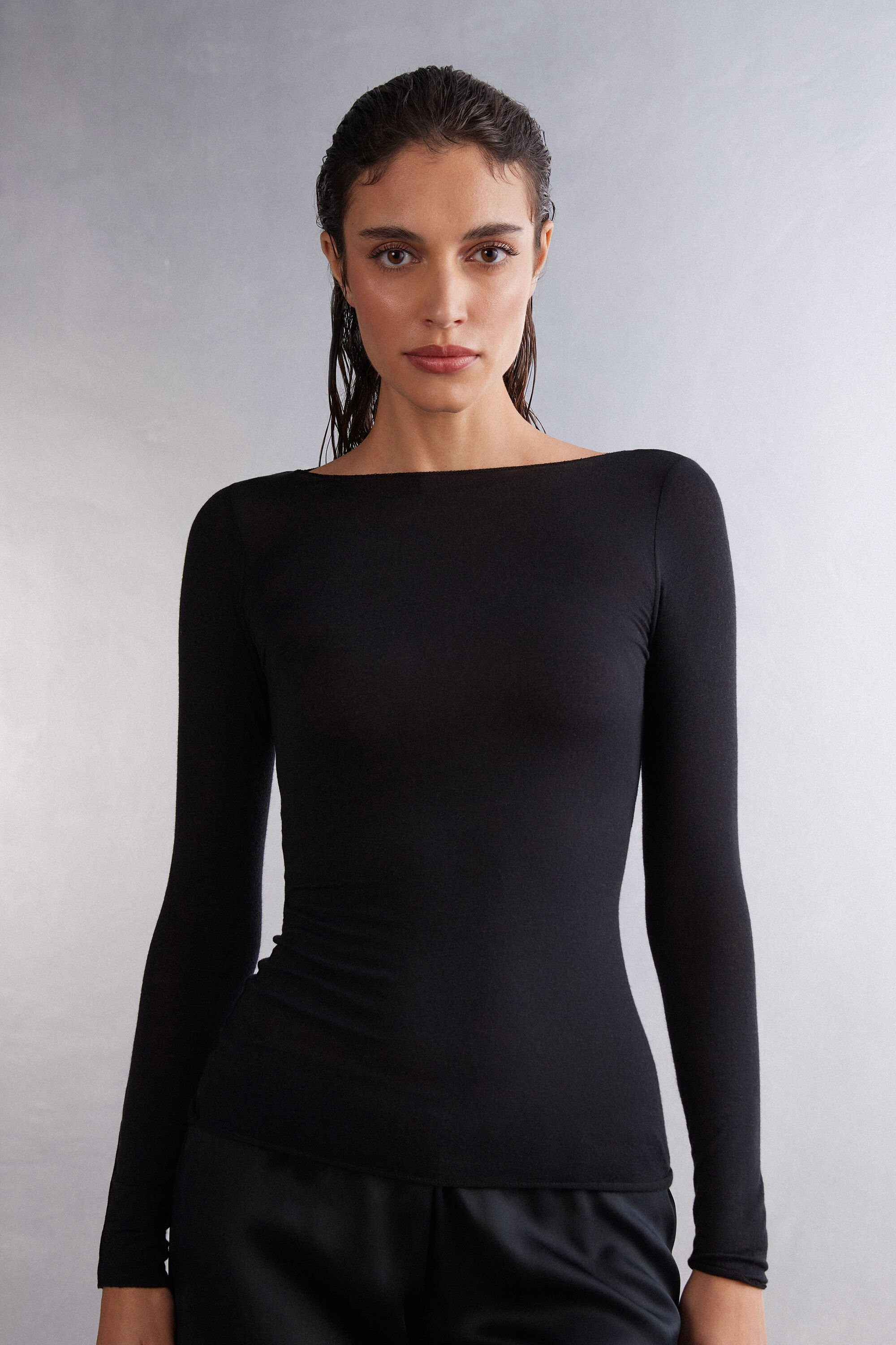 Boat Neck Modal Cashmere Ultralight Top - Intimissimi | Intimissimi (US)
