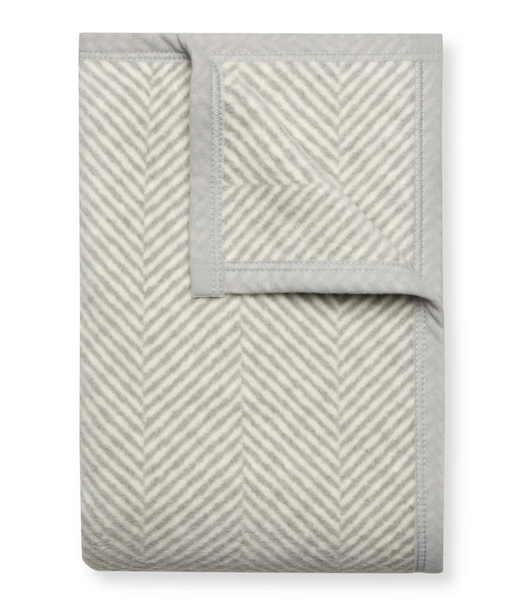 Harborview Herringbone Light Grey Blanket | ChappyWrap