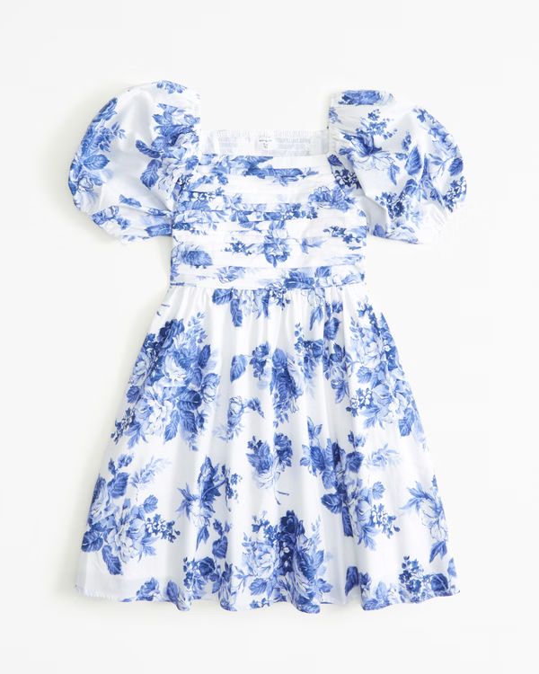 girls emerson poplin puff sleeve mini dress | girls 30% off select styles | Abercrombie.com | Abercrombie & Fitch (US)