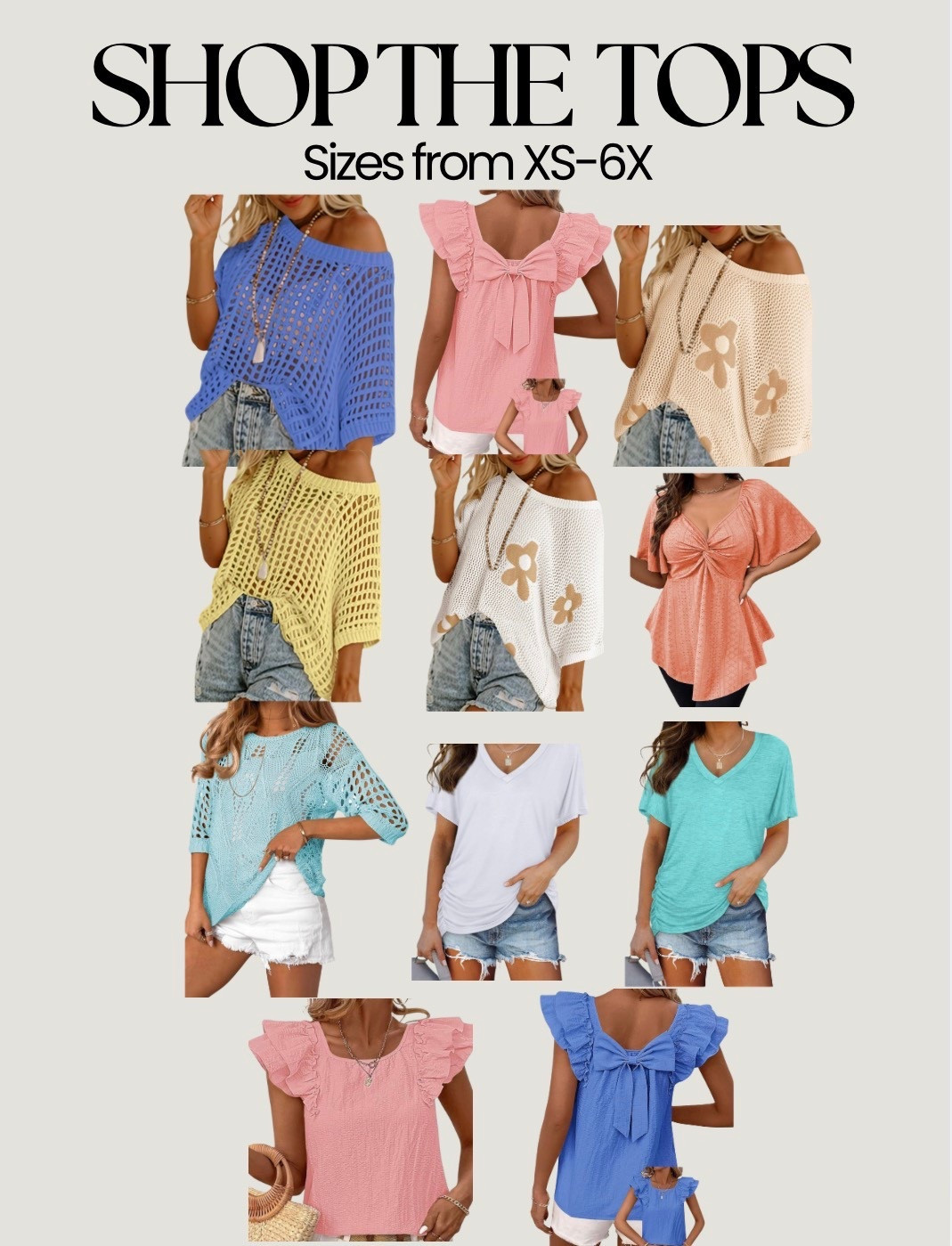 Spring top sizes from XS-6XL — I’m 317 with 49” waist, 63” hips wearing XXL in the flower crochet top. 3XL in the solid color crochet tops and others. 💕




#LTKootd #LTKSeasonal #LTKPlusSize