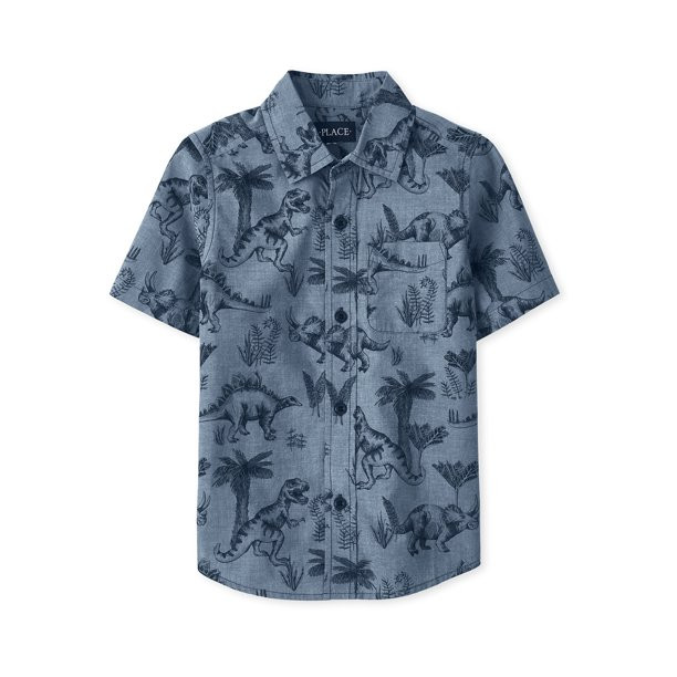 The Children's Place Boys Short Sleeve Button Down Shirt, Sizes XS-XXL | Walmart (US)