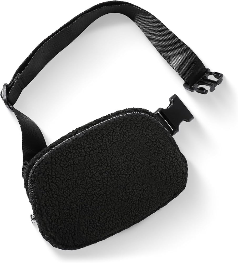 Fleece Belt Bag Fanny Pack Crossbody Bags for Women Men, Sherpa Belt Bags with Adjustable Strap, ... | Amazon (US)