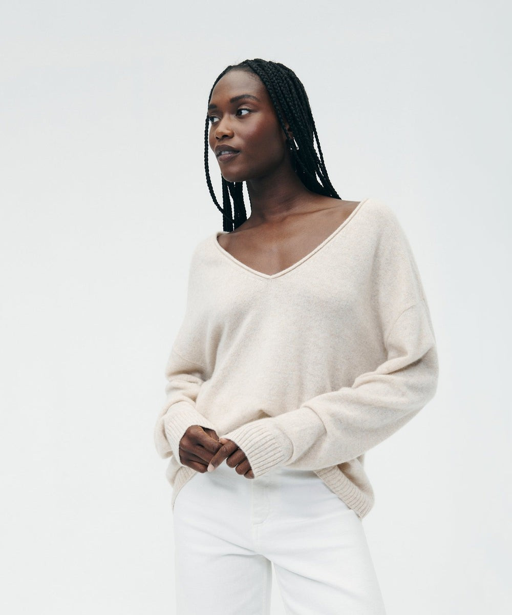 Lightweight Cashmere V-Neck Sweater | NAADAM