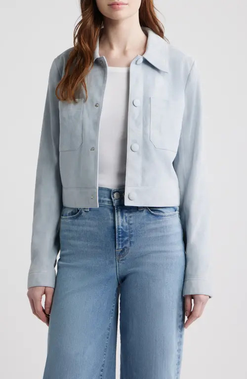 FRAME The Small Suede Jacket in Sky Blue at Nordstrom | Nordstrom
