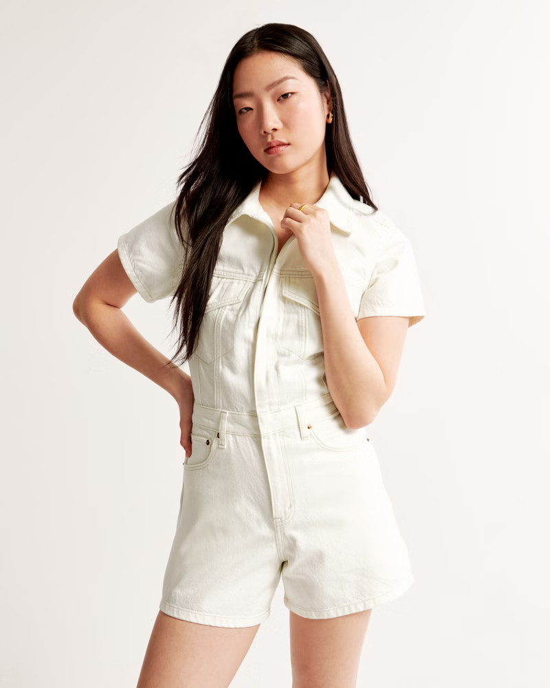 Women's Denim Romper | Women's Clearance | Abercrombie.com | Abercrombie & Fitch (US)
