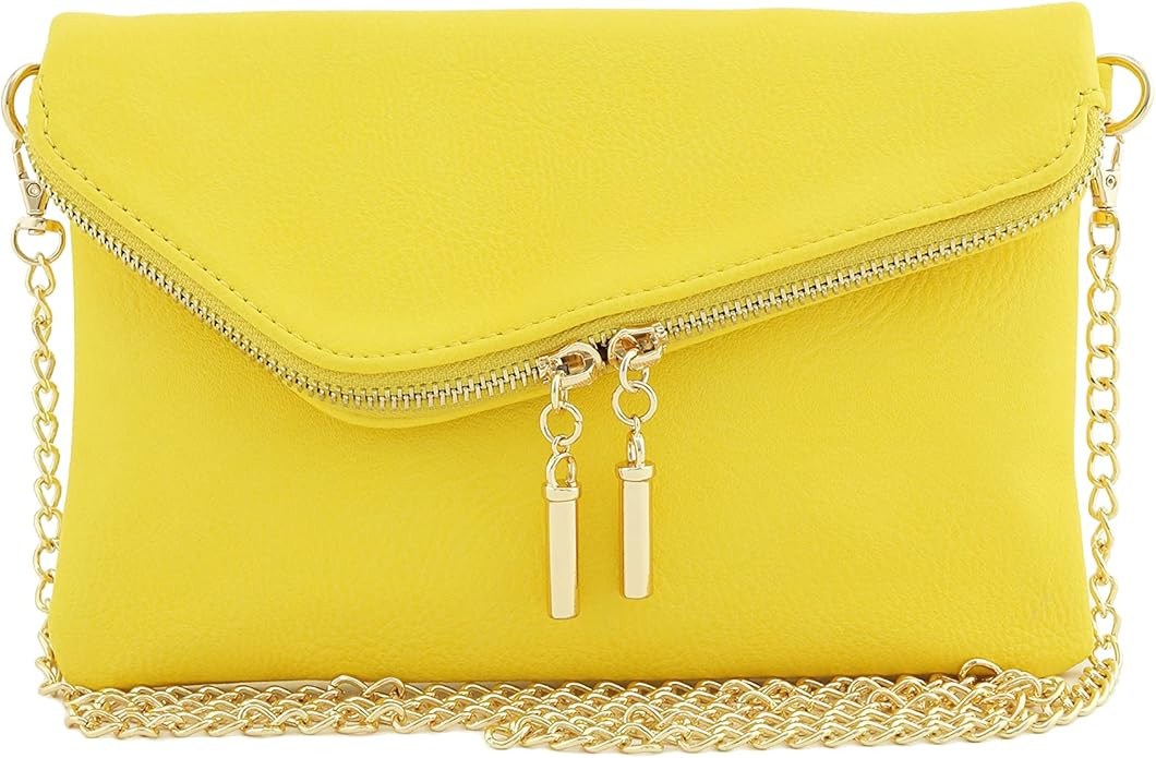 FashionPuzzle Envelope Wristlet Clutch Crossbody Bag with Chain Strap | Amazon (US)