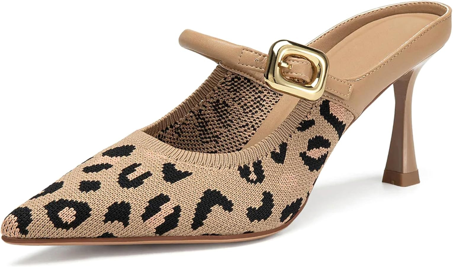 Women's Knit Pointed Toe Heeled Mules - Stiletto Heel Slip-On Sandals for Casual & Dressy Outfits | Amazon (US)