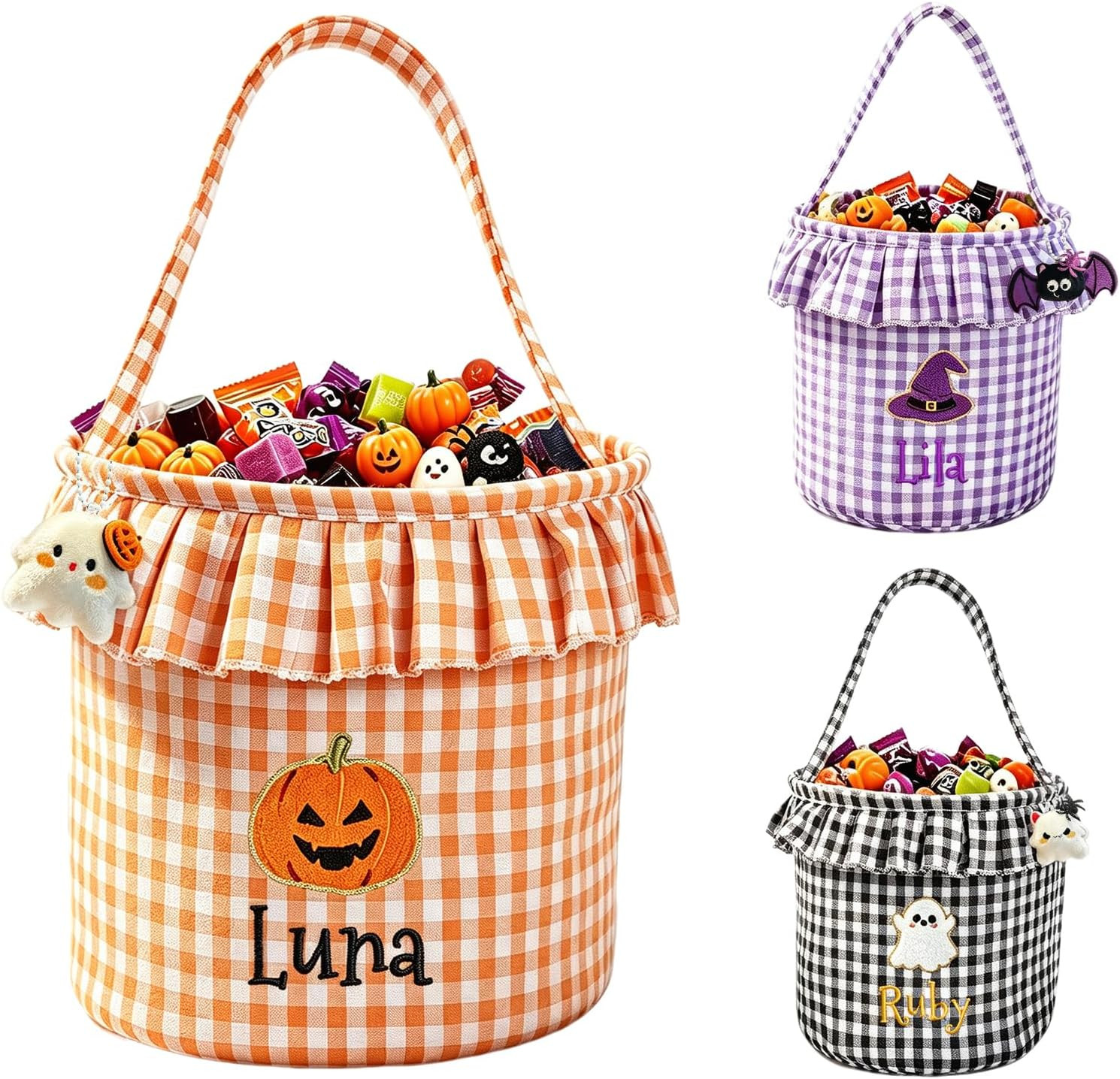 Personalized Halloween Trick or Treat Candy Bucket with Embroidery Name | Amazon (US)