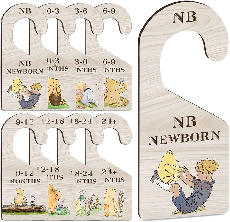 8Pcs Winnie Baby Clothes Dividers for Closet, Baby Clothes Size Hanger Organizer from Newborn to ... | Amazon (US)