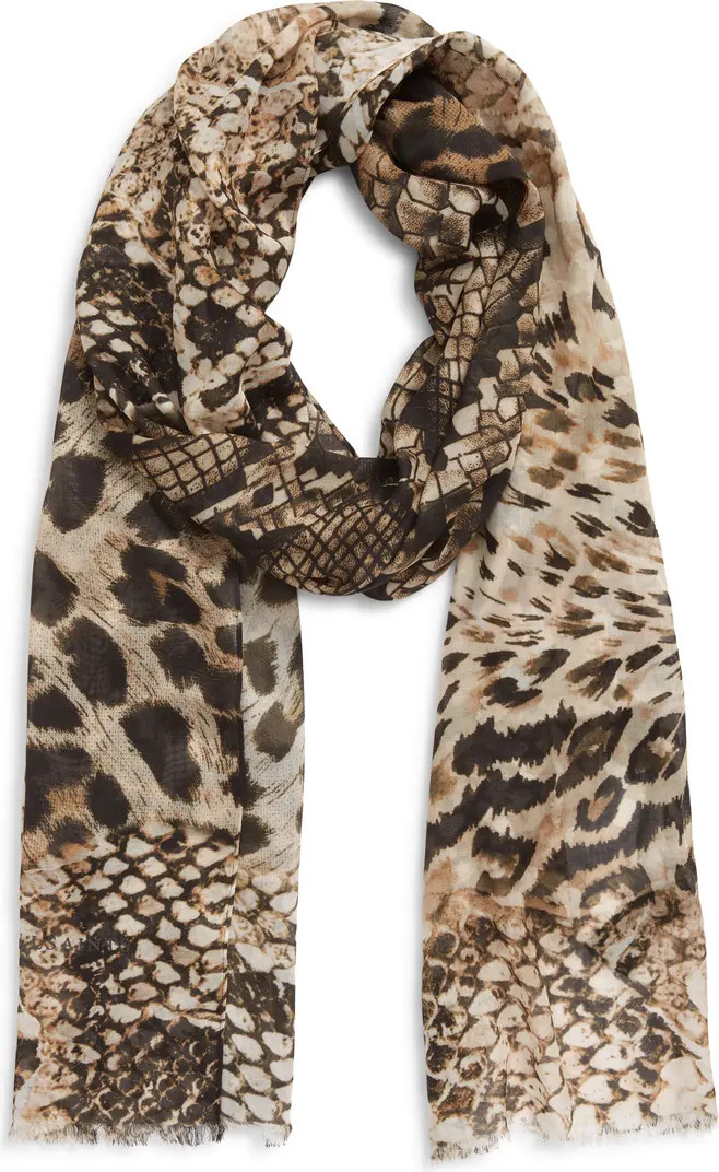 AllSaints Noche Mixed Print Fringe Scarf | Nordstrom | Nordstrom