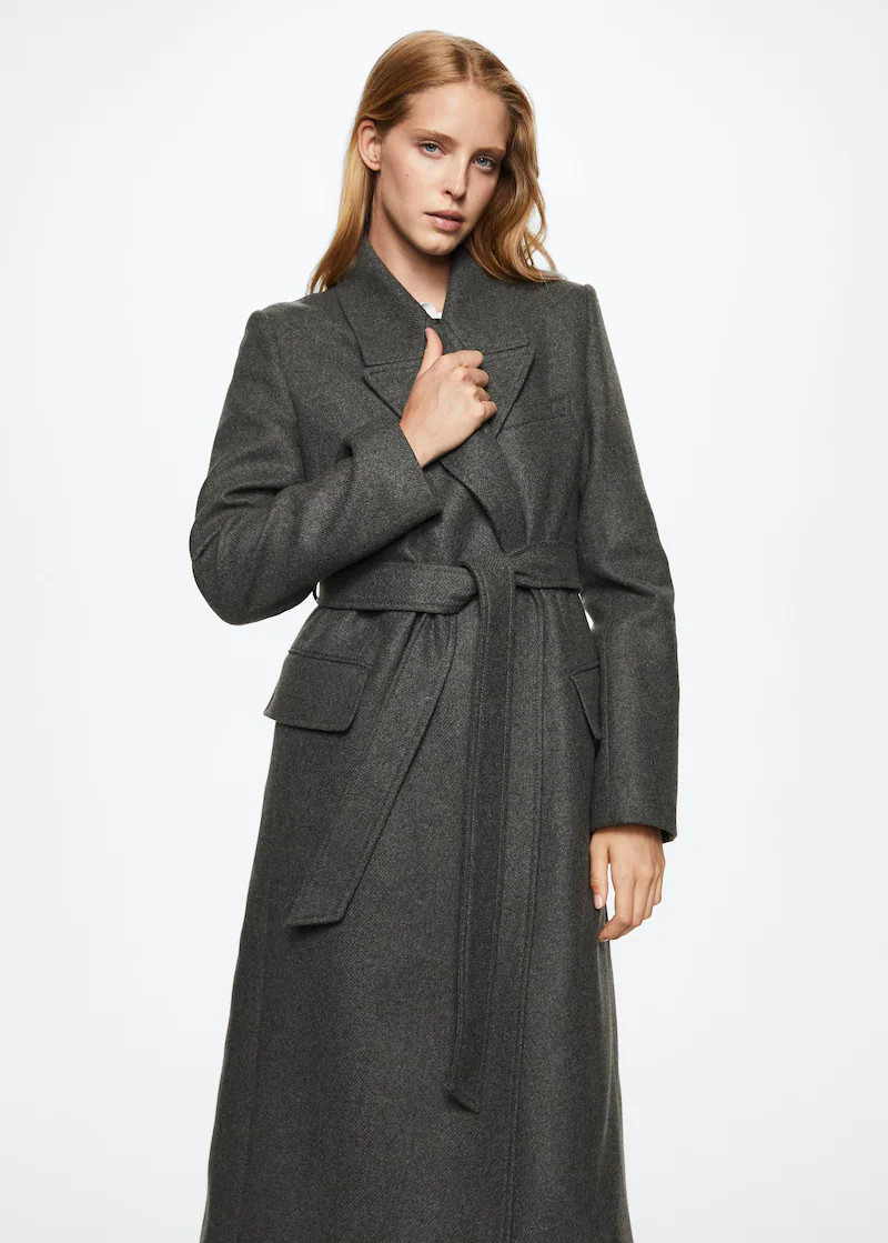 Long coat with lapels -  Women | Mango USA | MANGO (US)