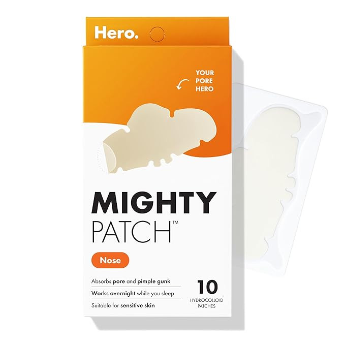Mighty Patch Nose Pimple Patches, Large Hydrocolloid Pore Strips, Dermatologist Approved, Overnig... | Amazon (US)