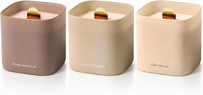 Scented Candle Gift Set \u2013 3 Wood Wick Soy Candles | Gardenia, Hilton Garden & Rose Oud | 150... | Amazon (US)
